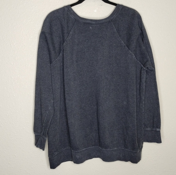 Torrid Black Mineral Wash Skull Raglan Fleece Sweatshirt Women's Plus Size 1X - Picture 4 of 7